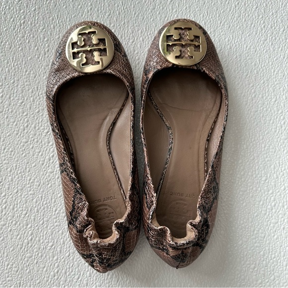 Tory Burch Snakeskin Reva Ballet Flats size 7 - Picture 1 of 13